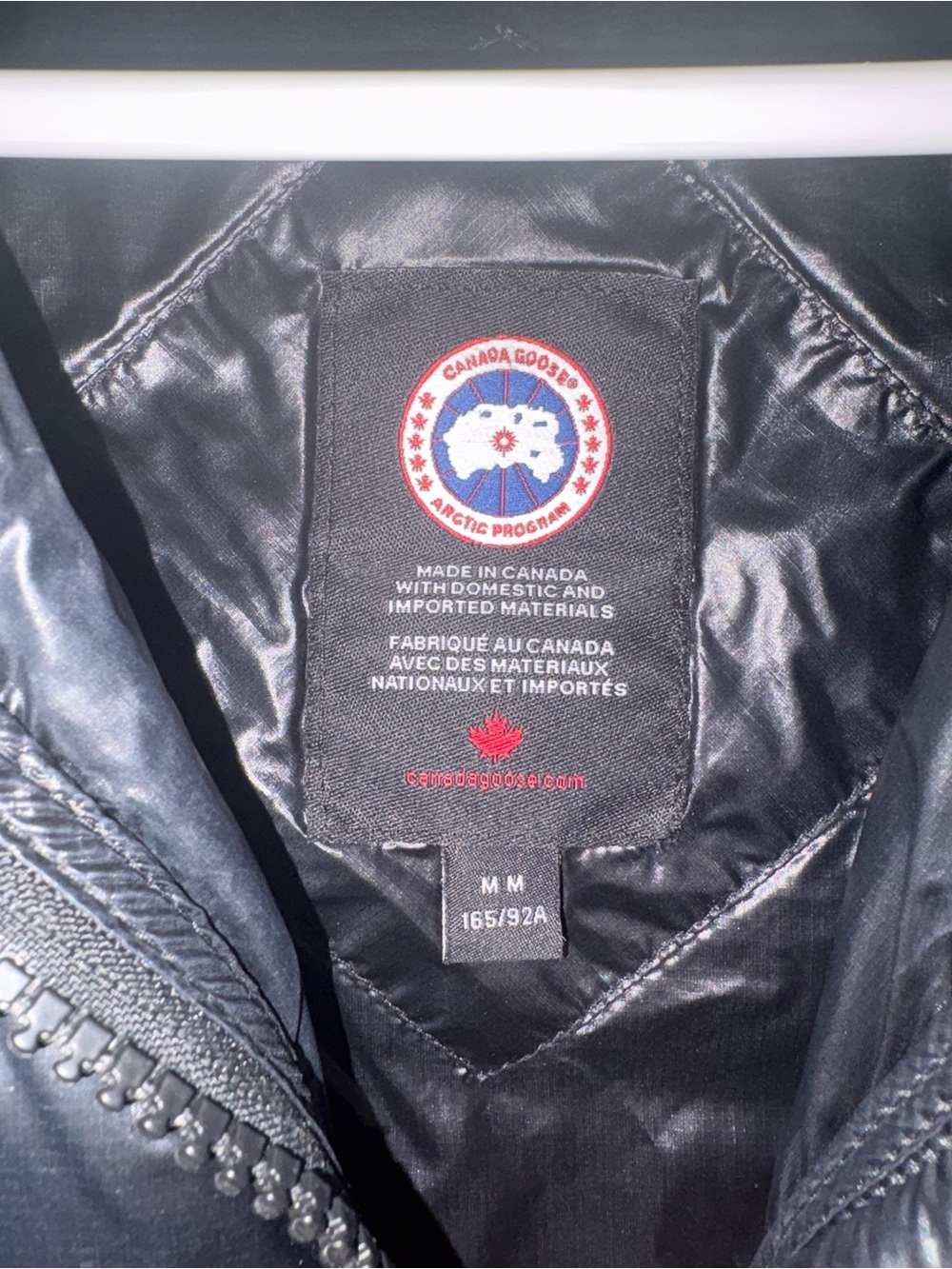 Canada Goose Black Quilted Jacket with Arctic Program Patch